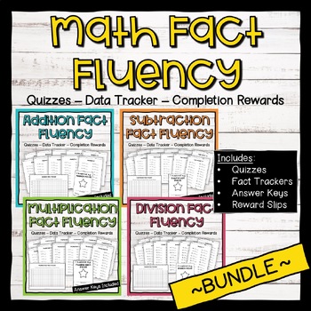Preview of ALL Math Facts Fluency Quizzes | Facts 1-12