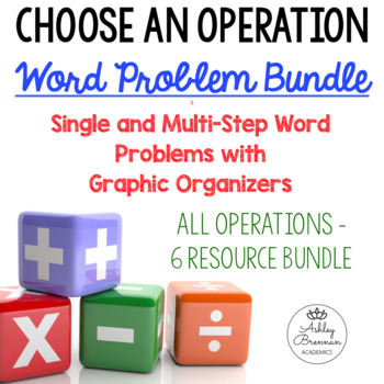 Preview of ALL OPERATIONS Single and Multi Step Word Problems w/ Graphic Organizers BUNDLE