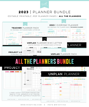 Preview of 2023 ALL PLANNERS BUNDLE