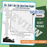 ALL QUIET ON THE WESTERN FRONT Word Search Puzzle Novel, B