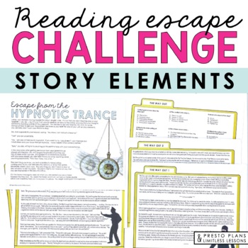 Preview of Story Elements and Literary Devices Presentation & Escape Room Reading Activity