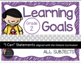 Learning Goals Grade 2 "I Can"  Statements (Ontario)