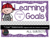 Learning Goals Grade 4 "I Can" Statements (Ontario)