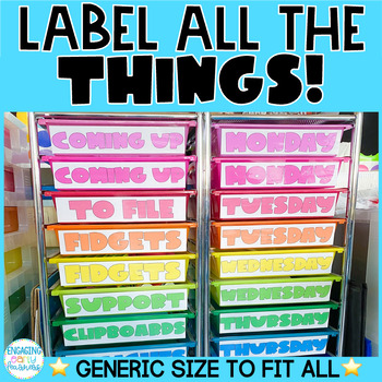 Preview of Rainbow Editable & PreMade Labels | Rainbow Cart | Sterilite Drawers | Labels