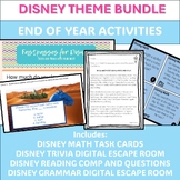ALL THINGS DISNEY MATH TASK CARDS, DIGITAL ESCAPE ROOM, RE