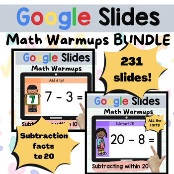 Preview of ALL The Subtraction Facts Within 20 BUNDLE of Google Slides