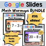 ALL The Subtraction Facts Within 20 BUNDLE of Google Slides