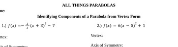 Preview of ALL Things Parabolas