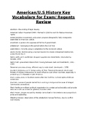 ALL U.S History Key Vocabulary for Regents/Exam Review