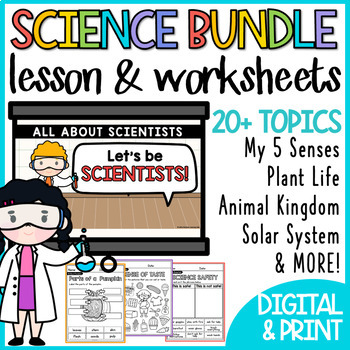 Preview of ALL YEAR Kindergarten to 2nd Grade Science Curriculum Lessons and Worksheets