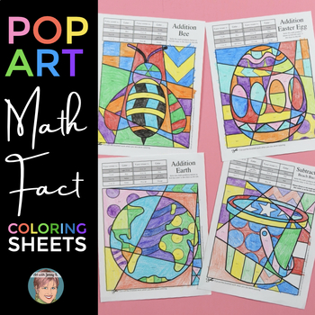 Preview of Holiday Math Fact Coloring Pages (including Spring and Summer Sheets) BUNDLE