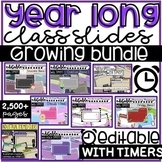 Class Slides with Timers EDITABLE All Year Bundle