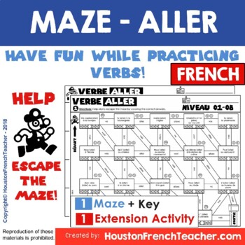 Preview of ALLER French Verb Game -grammar/conjugation game (MAZE)