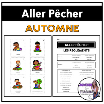 Preview of ALLER PÊCHER! GO FISH! Centres Stations Core French Immersion Automne Fall