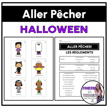Preview of ALLER PÊCHER! GO FISH! Centres Stations Core French Immersion Halloween