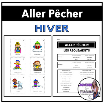 Preview of ALLER PÊCHER! GO FISH! Centres Stations Core French Immersion Winter Hiver