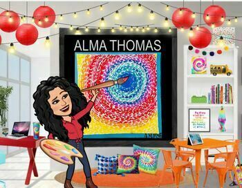 Preview of ALMA THOMAS art lesson, editable slideshow