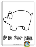 ALPHABET COLORING PAGE (P IS FOR PIG PRINTABLE)