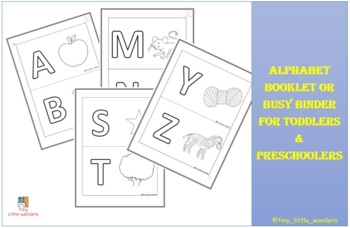 Preview of ALPHABET BOOKLET/ BUSY BINDER, COLORING PAGES, VOCABULARY ENHANCEMENT