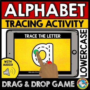 Preview of ALPHABET BOOM CARDS ACTIVITY LOWERCASE LETTER TRACING FORMATION PRACTICE AUDIO