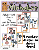 ALPHABET BUNDLE - Cat Themed Classroom Decor - Muted Rainb