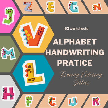 Preview of ALPHABET HANDWRITING PRATICE/tracing coloring letters