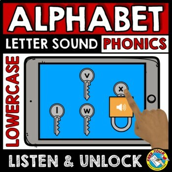 Preview of ALPHABET LETTER SOUND IDENTIFICATION ASSESSMENT & ACTIVITY GAME BOOM CARDS
