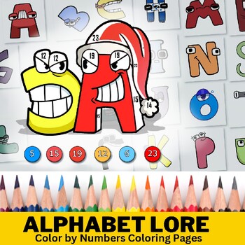 ALPHABET LORE COLOR BY NUMBER COLORING PAGES FOR KIDS Color By Number  Letters‏