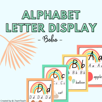 Preview of ALPHABET Letter Display - Boho Theme