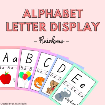 Preview of ALPHABET Letter Display - Rainbow Theme