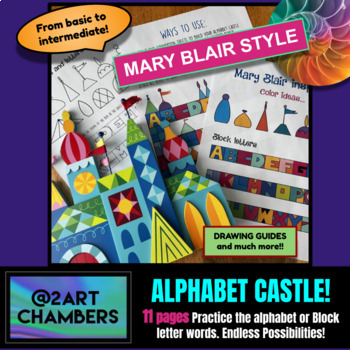 Preview of ALPHABET, NAME, or COLOR CASTLE, MARY BLAIR STYLE