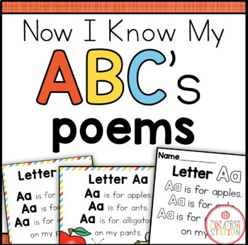 ALPHABET POEMS | COLORING SHEETS | POCKET CHART {NOW I KNOW MY ABC'S}