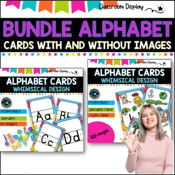 Preview of ALPHABET POSTERS with  and without Pictures l DECOR l WHIMSICAL DESIGN