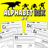 ALPHABET REX Worksheet Bundle Letters B-F: prehistoric pri