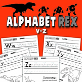 ALPHABET REX Worksheet Bundle Letters V-Z: prehistoric pri