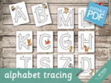 ALPHABET TRACING • 52 Printable Montessori Cards • Alphabe