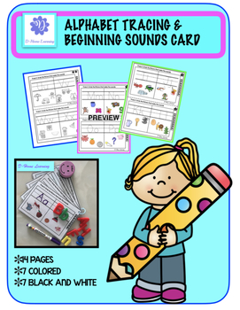 Preview of ALPHABET TRACING AND BEGINNING SOUNDS