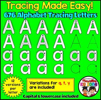 Preview of ALPHABET TRACING LETTERS- Correct Letter Formation Clip art (676 IMAGES)