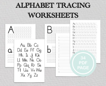 Preview of ALPHABET TRACING PRINTABLE, Tracing Letters, Handwriting Practice Sheets