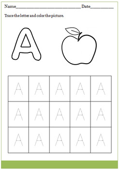 ALPHABET Tracing | Color | Practice by Little Viva's Preschool | TpT