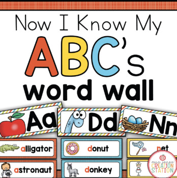 Preview of ALPHABET WORD WALL WITH KEYWORD CARDS {NOW I KNOW MY ABC'S}