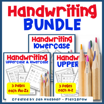 Preview of ALPHABET WORKSHEETS Trace and Write Uppercase and Lowercase BUNDLE