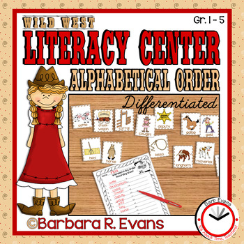 Preview of ALPHABETICAL ORDER LITERACY CENTER Wild West Differentiated 