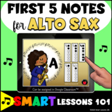 ALTO SAX First Five Notes BOOM CARDS™ Beginner Band Music 