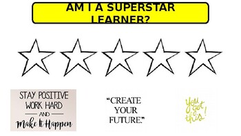 Preview of AM I A SUPERSTAR LEARNER? - classroom behaviour card