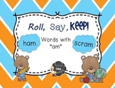 "-Am" Word Family Games [Roll, Say, Keep]