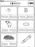 AM Word Family Worksheets (CVC Words)