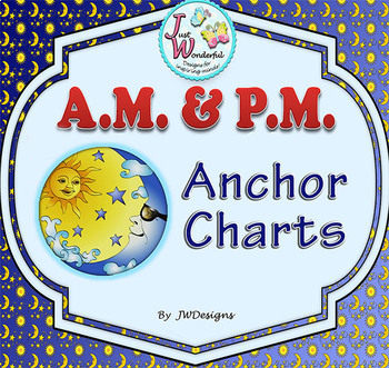 Preview of AM and PM Anchor Charts and Photo Reference Cards