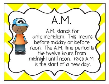 A.M. P.M. Posters {Freebie} by Crazy About Second Grade