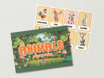 Preview of AMAZING 80 Animals Flashcards + BONUS: Memory Game, Maze, Coloring Pages